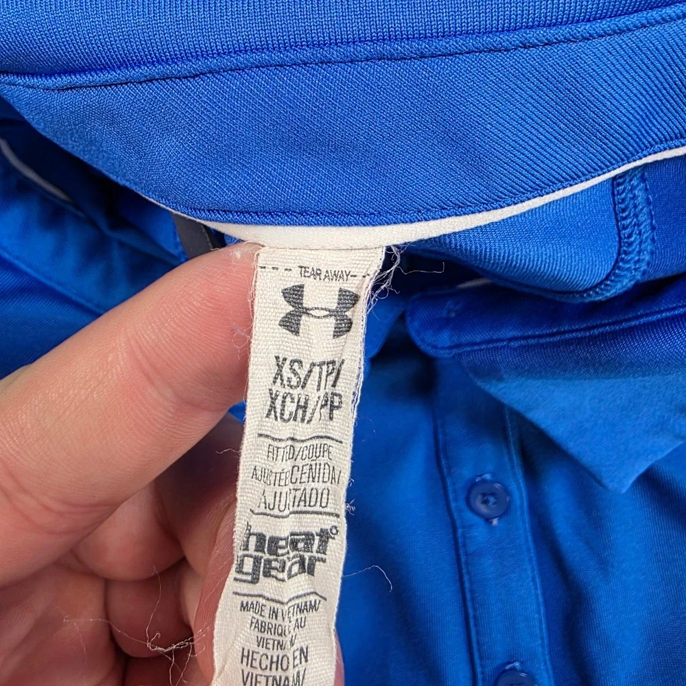 Under Armour Polo Womens Extra Small Blue HeatGear Fitted Solid